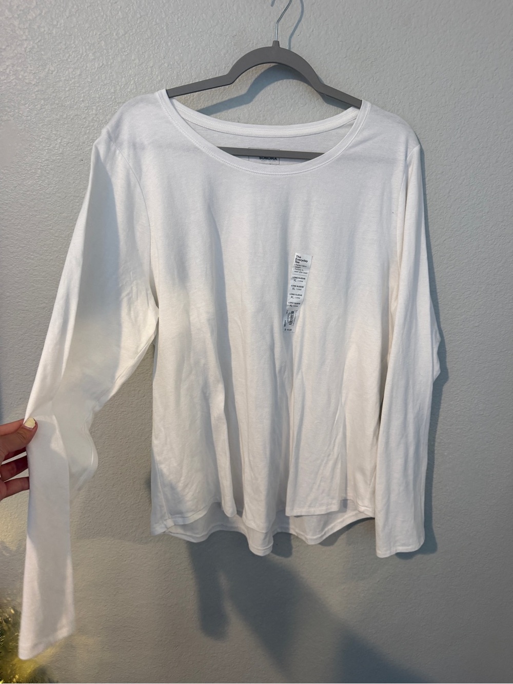 Sonoma White Long-Sleeve Crewneck Tee - Picture 2 of 5